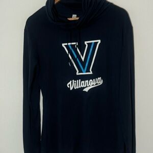 Villanova long sleeve tshirt with hood size medium